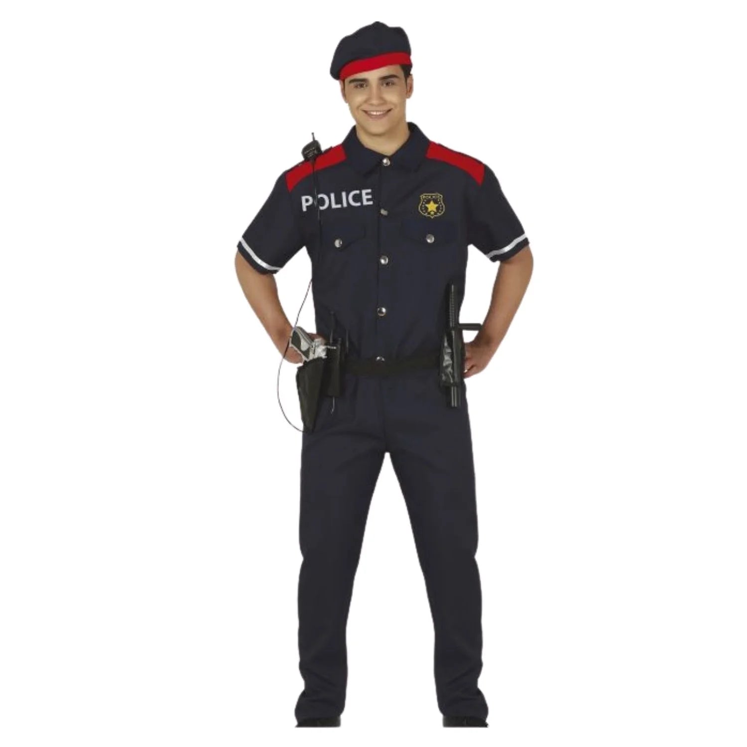 Disfraz de agente policía para adulto con gorra