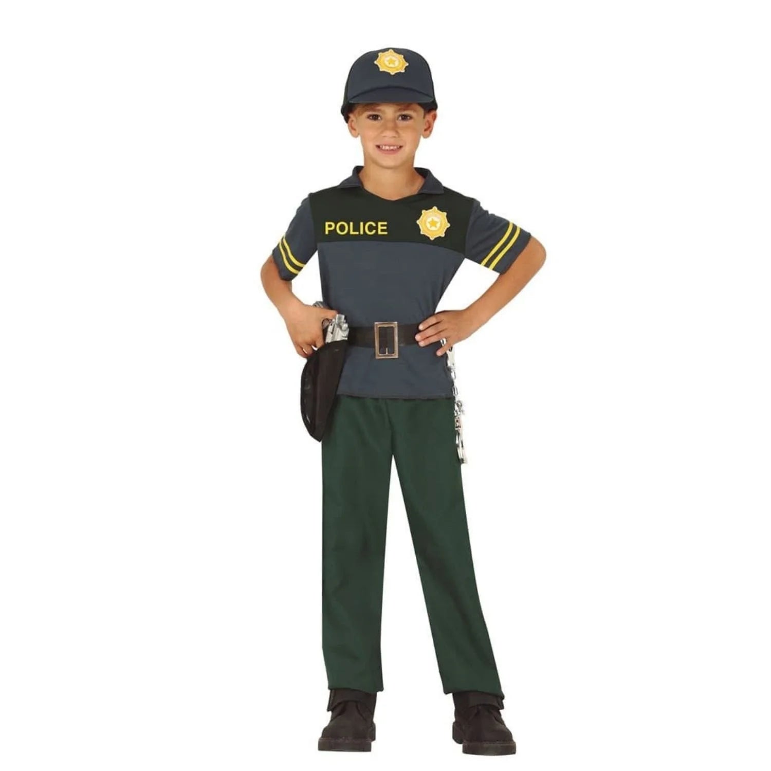 Disfraz de agente de policía infantil con camisa y gorro