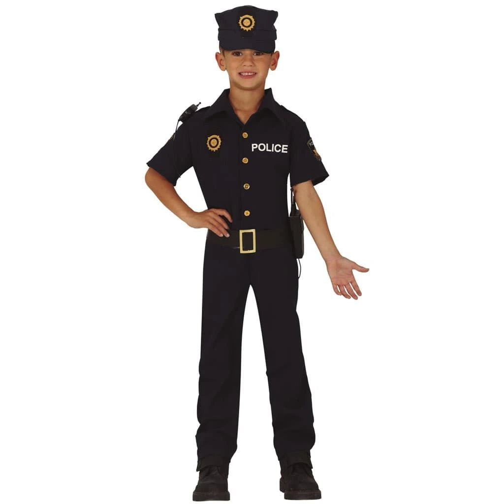 Disfraz agente de policía para infantil con mono y gorro