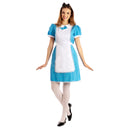 Disfraz de Alicia para mujer con vestido azul, delantal blanco y diadema ideal para Carnaval
