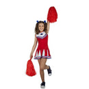 Disfraz de animadora o cheerleader para niña con vestido colorido y divertido