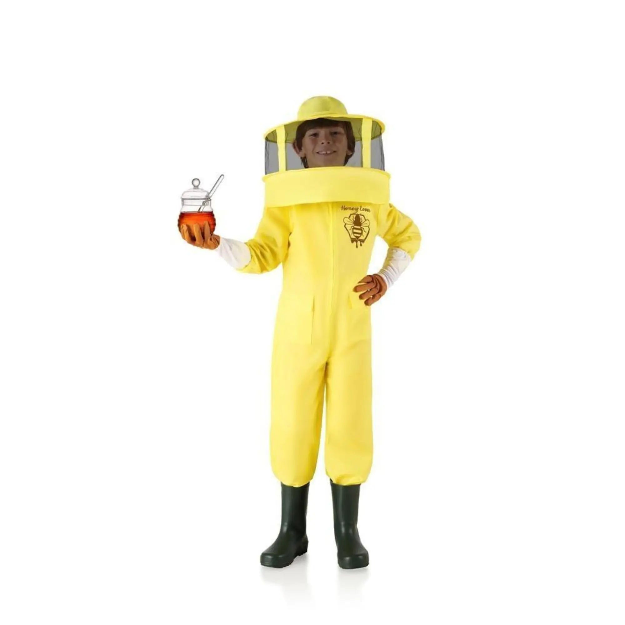 Disfraz de apicultor infantil con mono, gorro con velo y guantes para Carnaval
