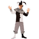 Disfraz de arlequín para niño con camisa pantalón y gorro ideal para Carnaval o fiestas escolares