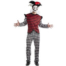 Disfraz de arlequín adulto con camisa colorida, pantalones y sombrero para Carnaval y fiestas temáticas