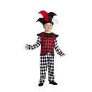 Disfraz de arlequín para niño con camisa, pantalones y sombrero colorido ideal para Carnaval