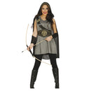 Disfraz arquera mujer con capa y capucha medieval