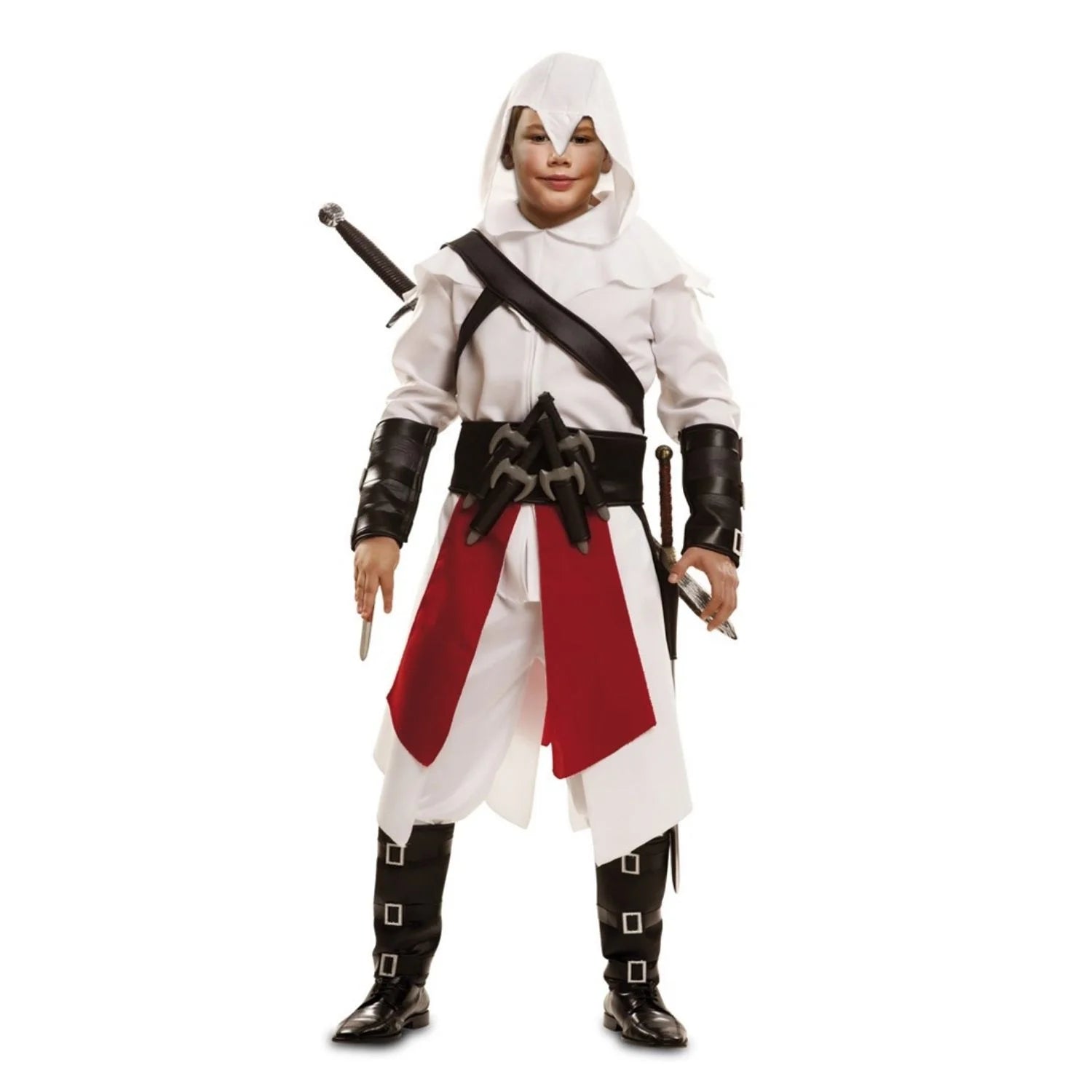 Disfraz assassin infantil blanco inspirado en videojuegos de acción