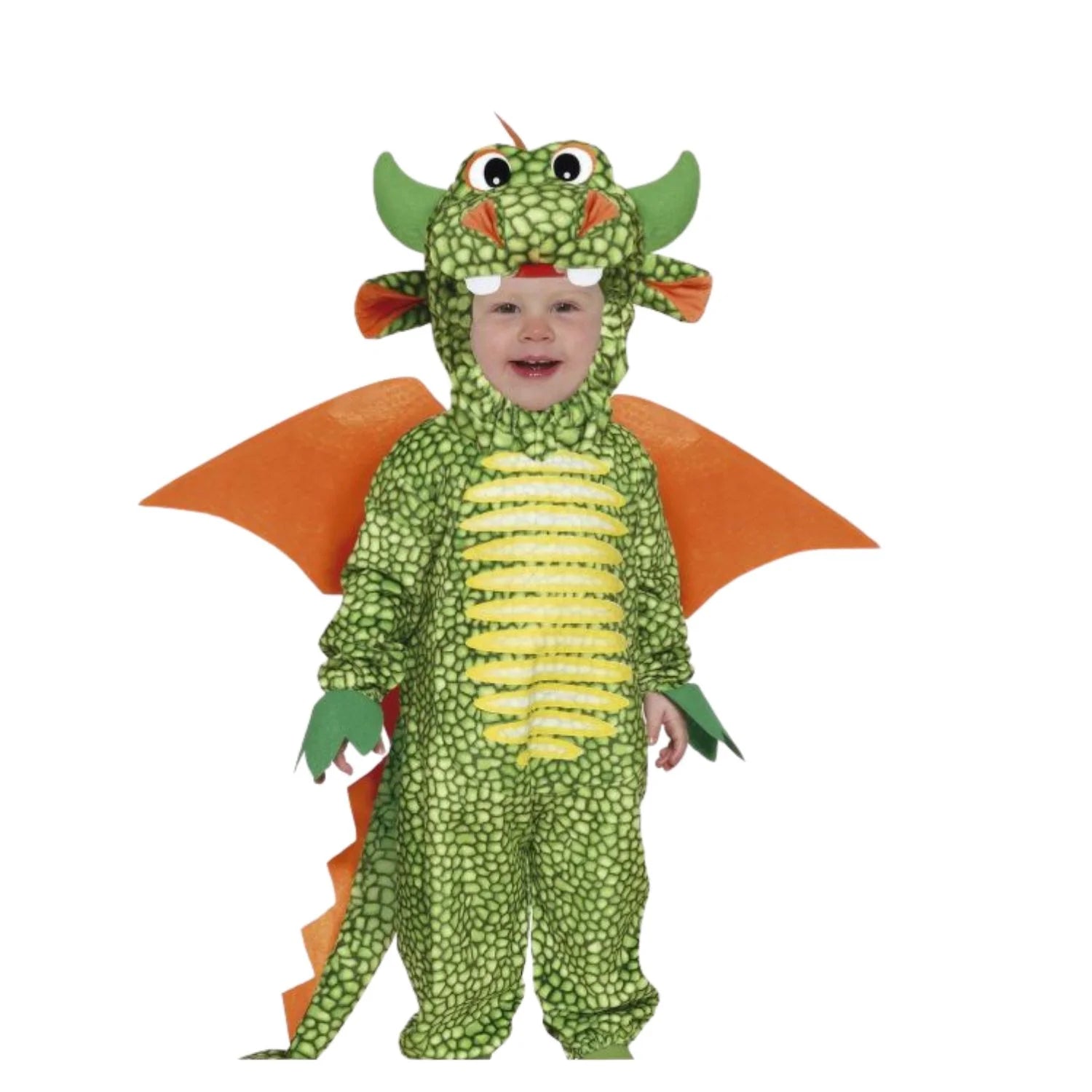 Disfraz baby dragón bebé con mono alas capucha y cola