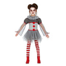 Disfraz Bad Clown niña con vestido y mallas para Halloween