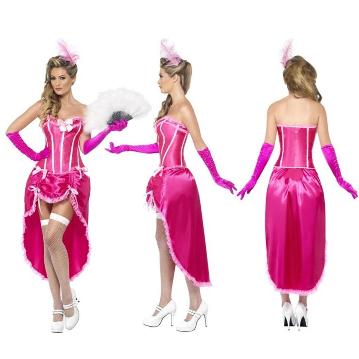 Disfraz Bailarina Burlesque para mujer en color rosa con corpiño y falda