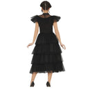 Mujer con disfraz Miércoles Addams bailarina para Halloween
