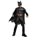 Niño con disfraz Batman Black Infantil con traje negro, capa y máscara de superhéroe