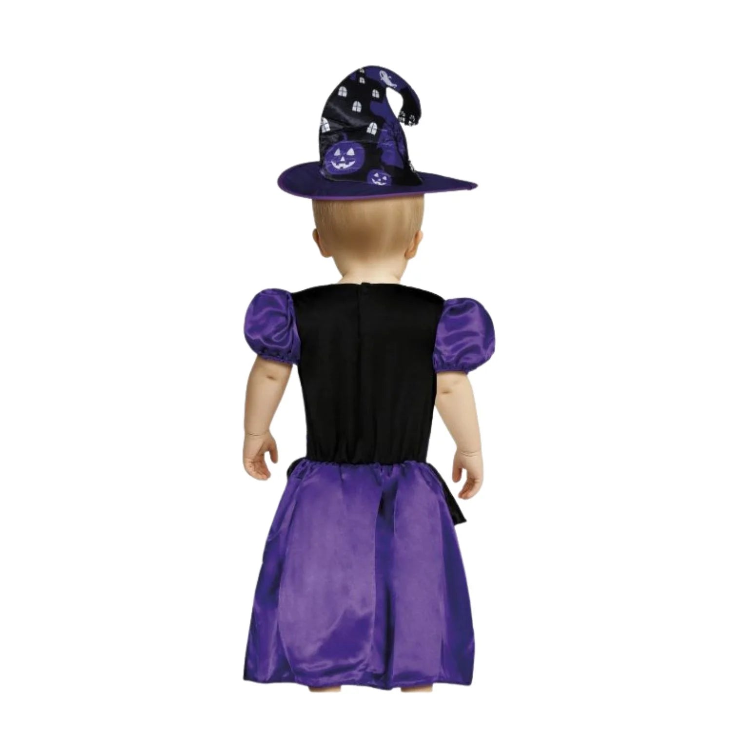 Bebé con disfraz brujita púrpura bebé para Halloween