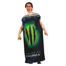 Disfraz de bebida energética para adulto con diseño de lata gigante.