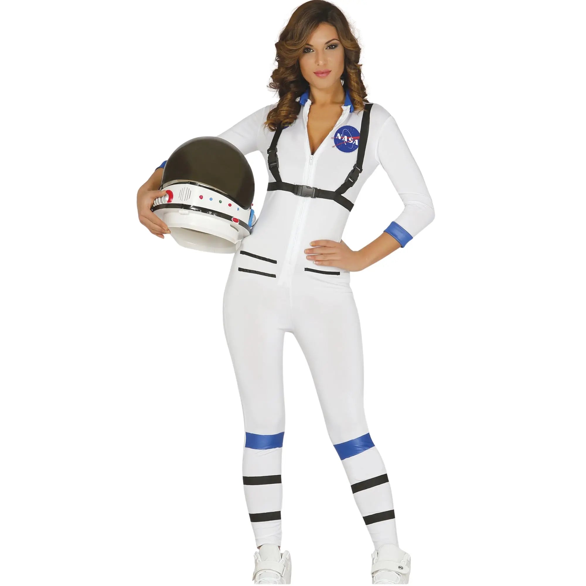 Disfraz de astronauta para chica con mono espacial blanco ideal para Carnaval y fiestas temáticas