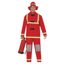 Disfraz de bombero para adulto con chaqueta pantalón y gorro