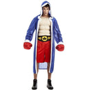 Disfraz de boxeador para adulto con músculos, bata, guantes y cinturón