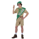 Disfraz de Boy Scout para hombre con gorro camisa pantalon cinturon pañuelo y banda de medallas