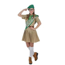 Disfraz Boy Scout para mujer con vestido, gorro y accesorios de exploradora