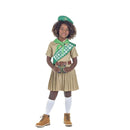 Disfraz de Boy Scout para niña con vestido, gorro y banda de medallas