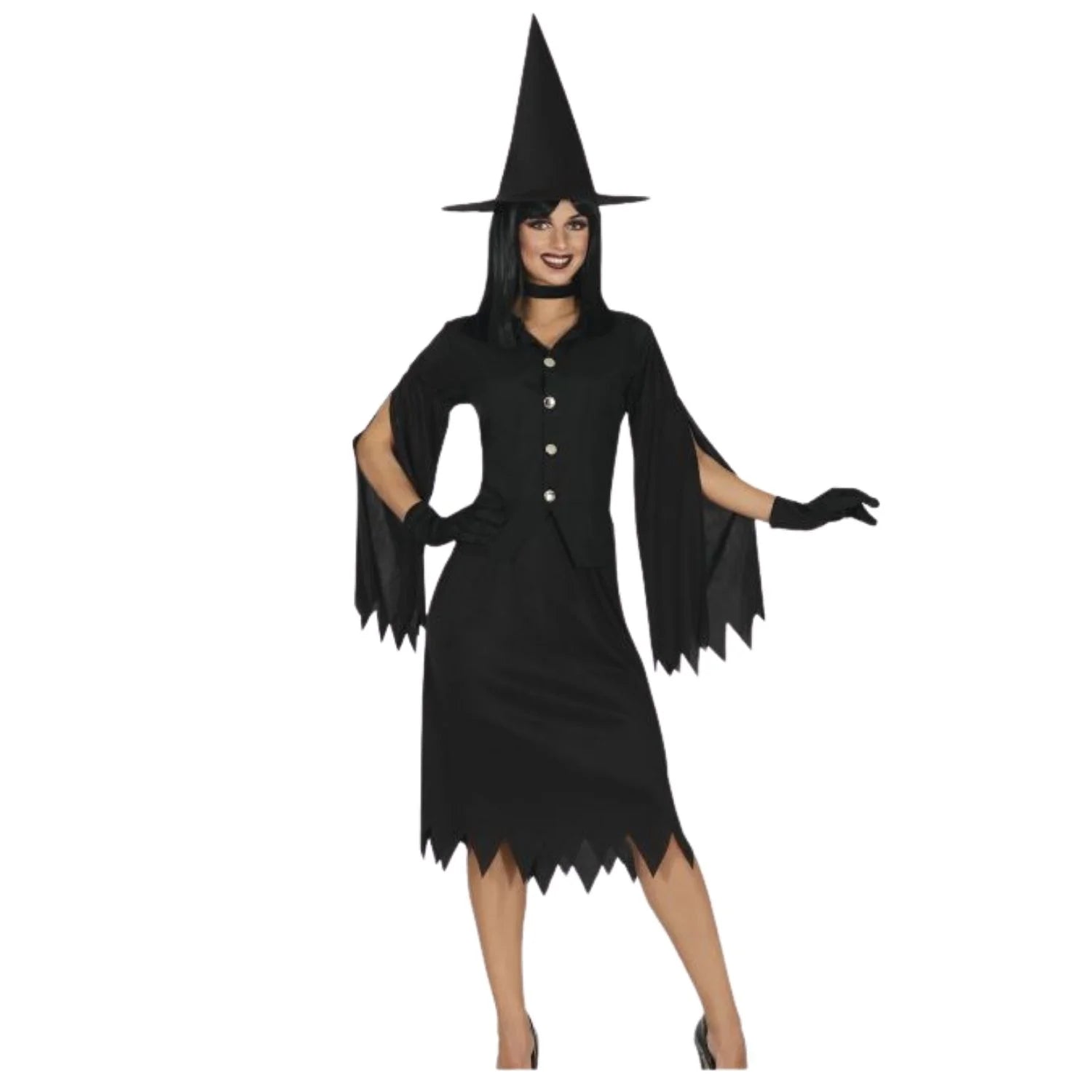 Disfraz bruja de Salem con falda y sombrero para Halloween