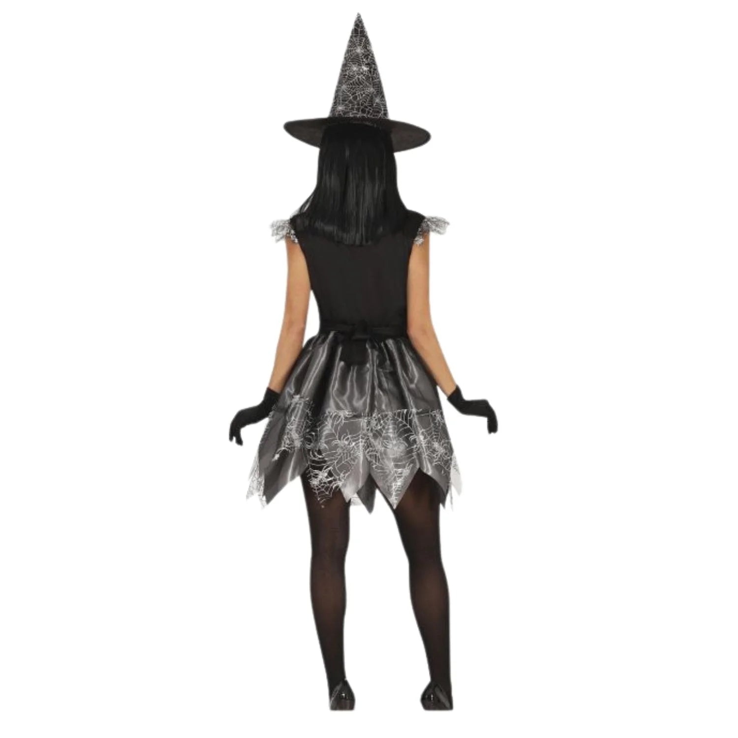 Mujer con disfraz de bruja araña para Halloween
