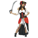 Disfraz bucanera para mujer con vestido y sombrero pirata