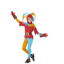 Disfraz de bufón para niña con capucha y traje de colores llamativos para Carnaval