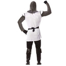 Disfraz medieval blanco adulto con casaca y cinturón