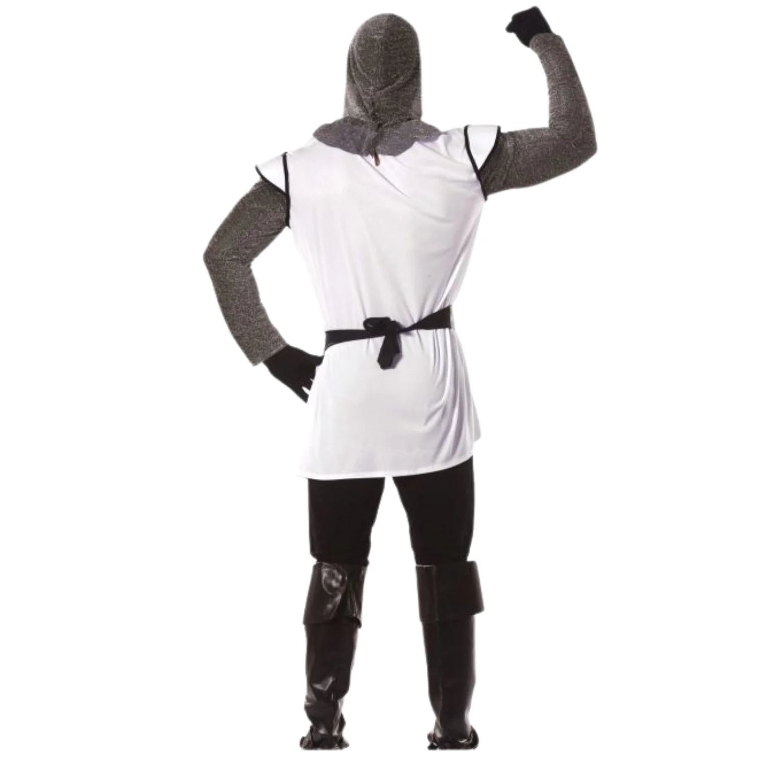 Disfraz medieval blanco adulto con casaca y cinturón