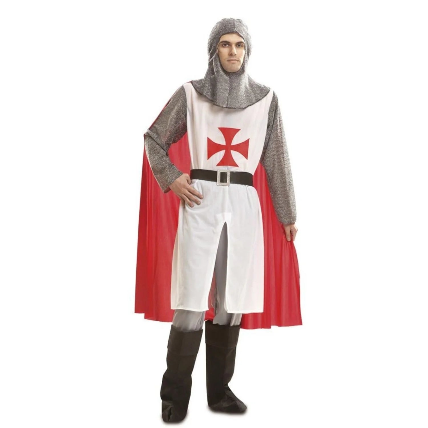 Disfraz Caballero Medieval con capa, túnica y accesorios medievales