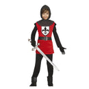 Disfraz caballero medieval infantil con capucha, casaca, cinturón y pantalón