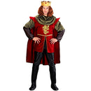 Disfraz Caballero Real para adulto con capa roja y corona medieval