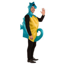 Disfraz caballito de mar hombre azul y amarillo con cola foamizada