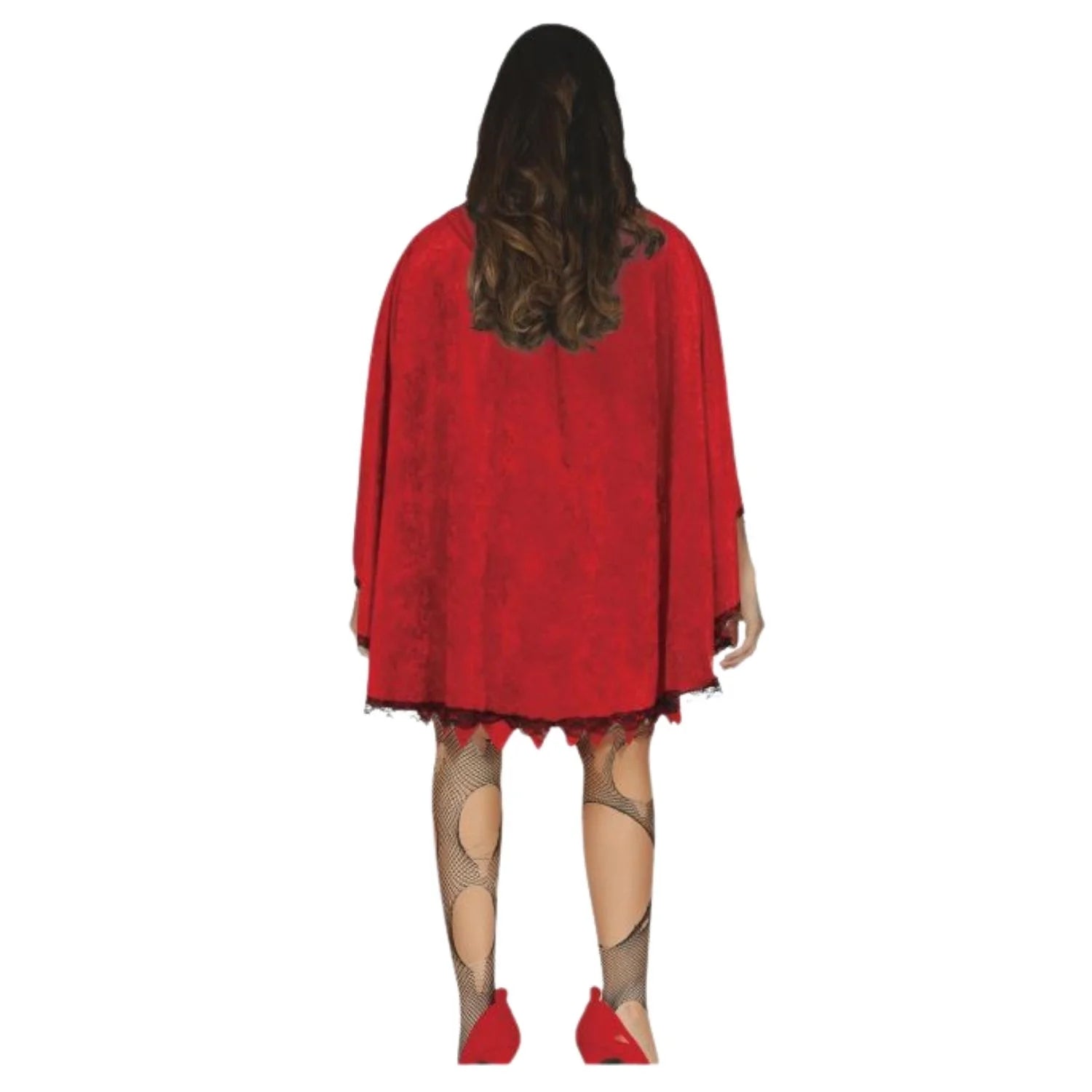 Mujer con disfraz capucha roja para Carnaval y Halloween