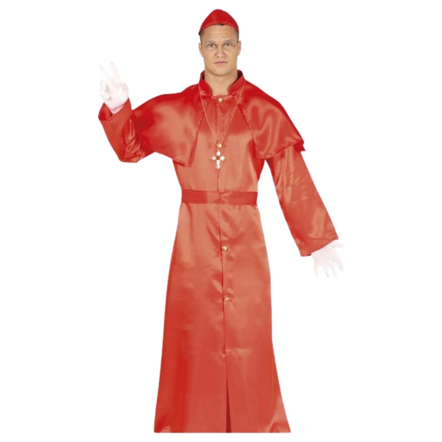 Disfraz cardenal adulto con capa y sotana