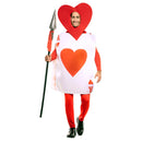 Disfraz de carta as de corazones para adulto con traje y gorro inspirado en Alicia en el País de las Maravillas