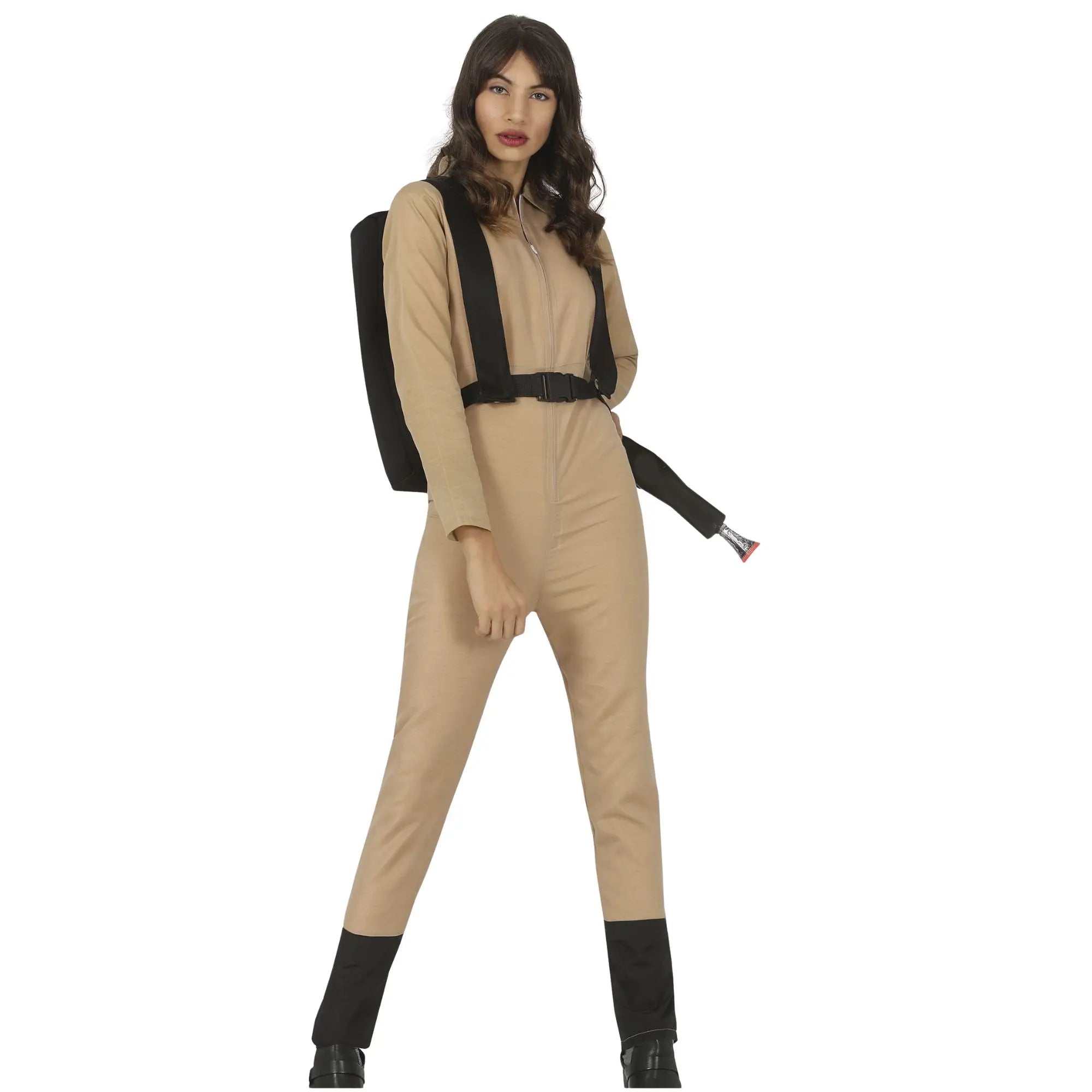 Disfraz de cazador de fantasmas para mujer con mono y mochila estilo cine ideal para Halloween y Carnaval