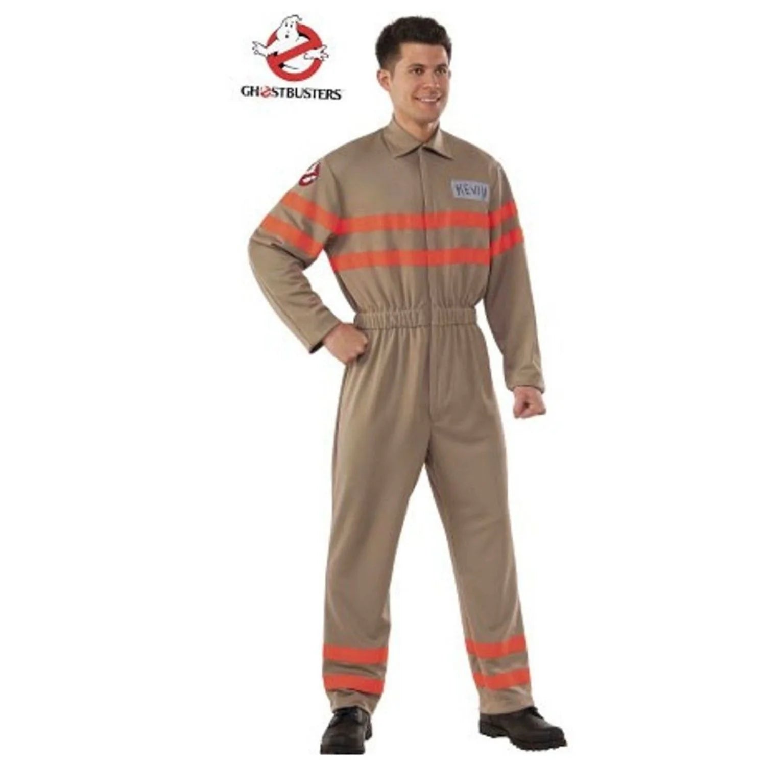 Disfraz Cazafantasmas para chico con mono entero beige estilo Ghostbusters