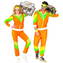 Disfraz chándal naranja años 80 adulto con chaqueta y pantalón retro