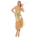 Disfraz de Charlestón Lulu para mujer con vestido dorado estilo años 20