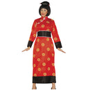 Disfraz de China para mujer adulta con kimono y faja estilo oriental elegante para Carnaval