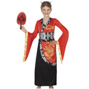 Disfraz de China Dragón para niña con vestido decorado y cinturón estilo asiático ideal para Carnaval