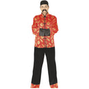 Disfraz de chino mandarín para adulto con chaqueta tradicional, pantalón y gorro ideal para Carnaval y fiestas temáticas