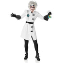 Disfraz de científica loca para mujer con chaqueta, pantalón, guantes y accesorios de laboratorio para Halloween