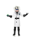 Disfraz de científico loco para niño con chaqueta, guantes y look terrorífico para Halloween