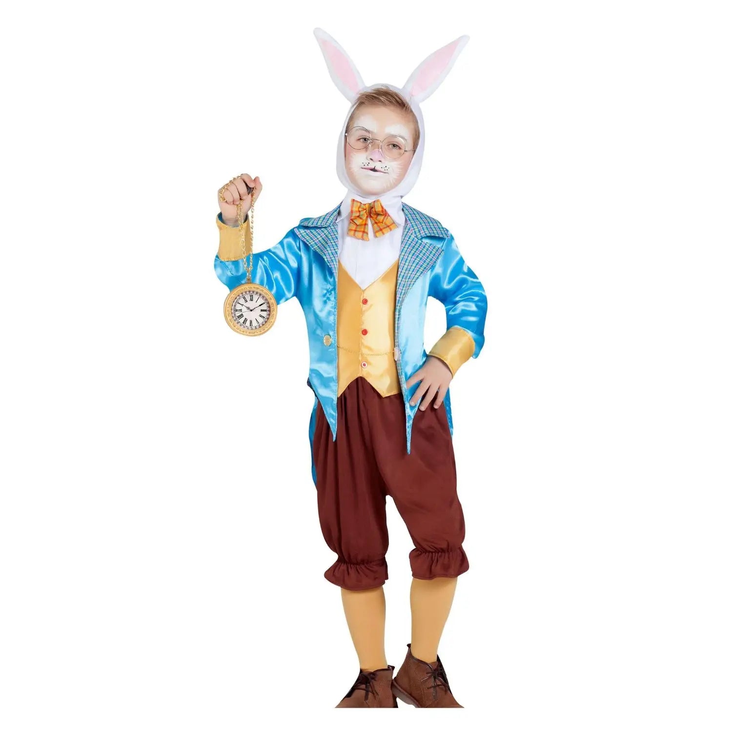 Disfraz de conejo blanco infantil con chaqueta chaleco y orejas para niño