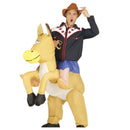 Disfraz de cowboy hinchable para adulto con ventilador