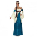Disfraz dama medieval adulta con vestido y diadema para la cabeza