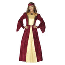 Disfraz de dama medieval para mujer con vestido y velo